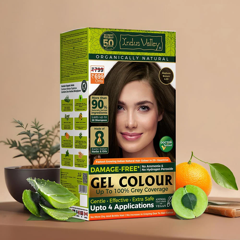 Ammonia Free Natural Hair Colour - Medium Brown